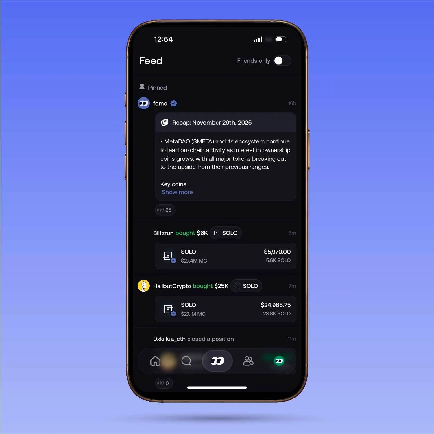 fomo social activity feed